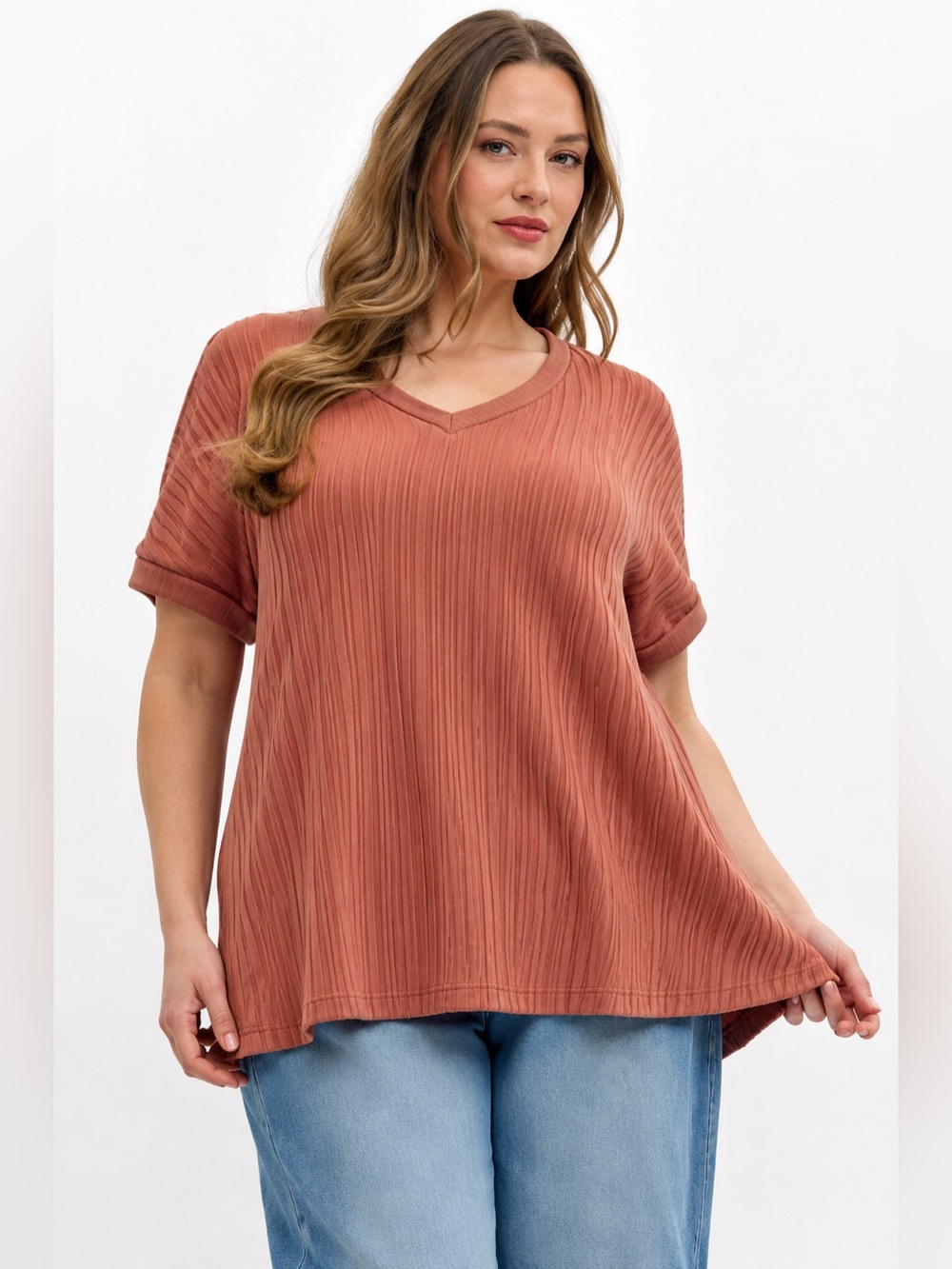 entro V-Neck Knit Pocket Tee